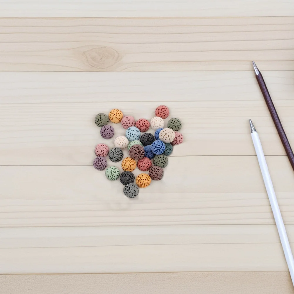 

33pcs Volcanic Stone Aromatherapy Diffuser Beads 10Mm No-Hole Round Lava Stones For Car Office Bedroom Essential Oil Diffusers