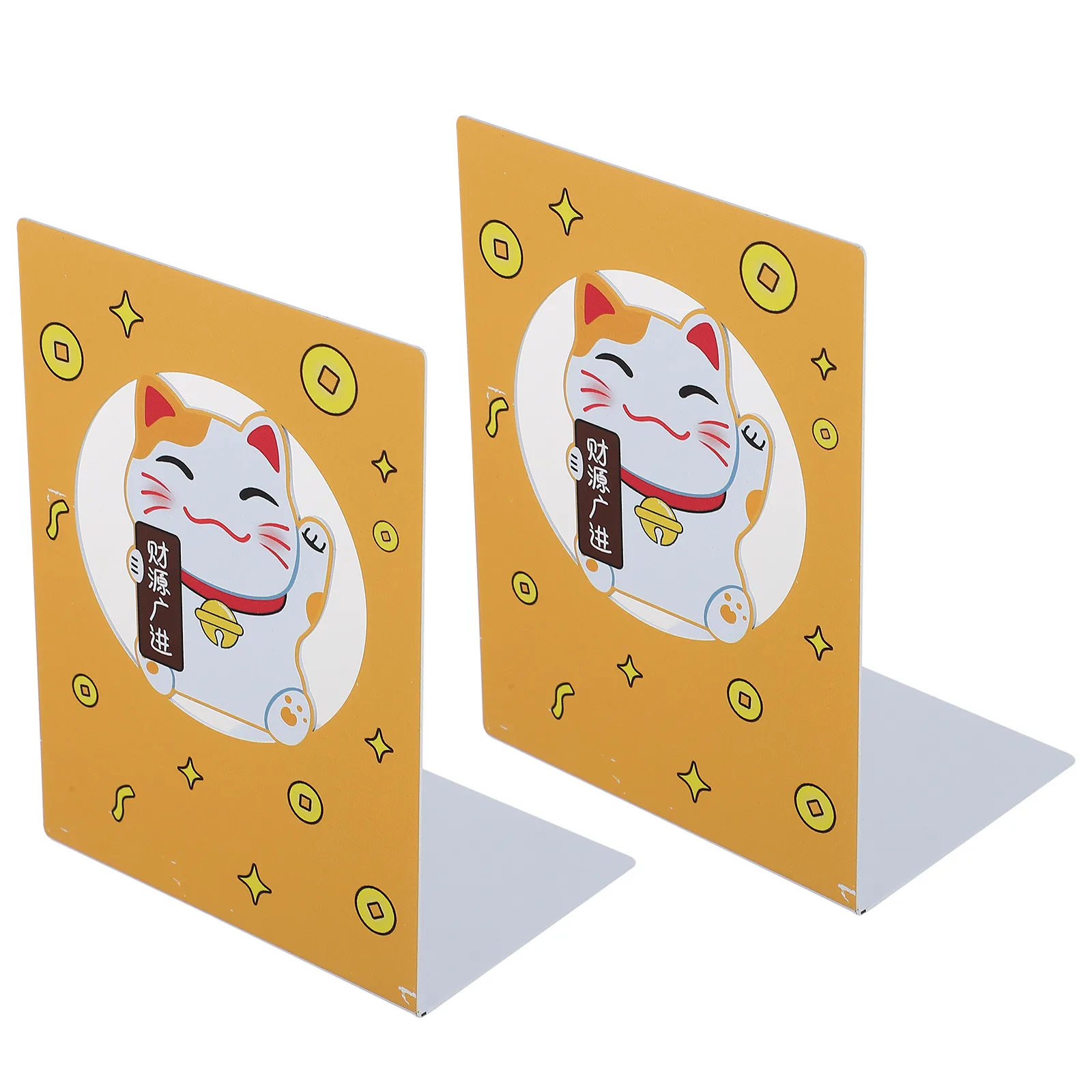 

2pcs Stylish Iron Cartoon Cat Bookend Desktop Book Support Metal Bookends For Office Home Study Room Decoration Organization