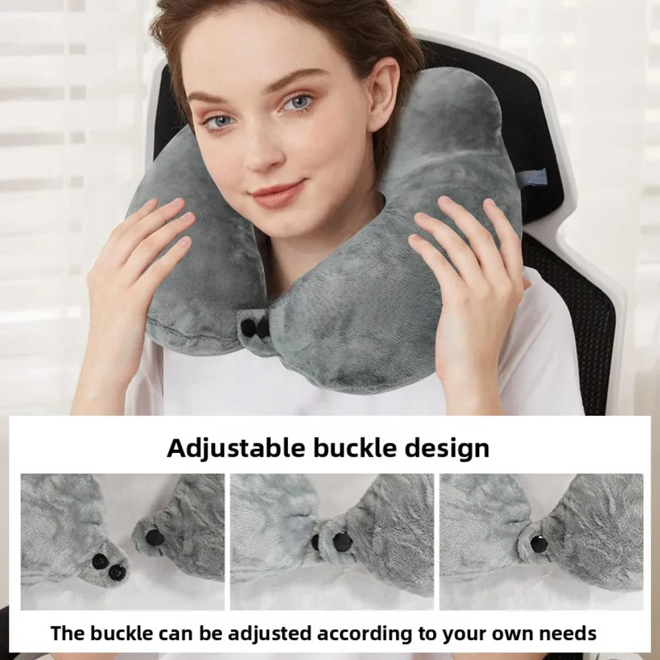 

Дорожная надувная подушка, мягкая поддержка шеи, легкая, эргономичная, для сна на самолетах, автомобилях и поездов, сумка для хранения в комплекте