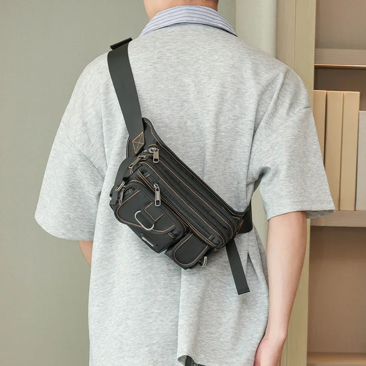 حقيبة خصر عالية الجودة - حقيبة صدر متعددة الوظائف مع جيوب متعددة، مناسبة للمشي لمسافات طويلة في الهواء الطلق وركوب الدراجات والدراجات النارية #1