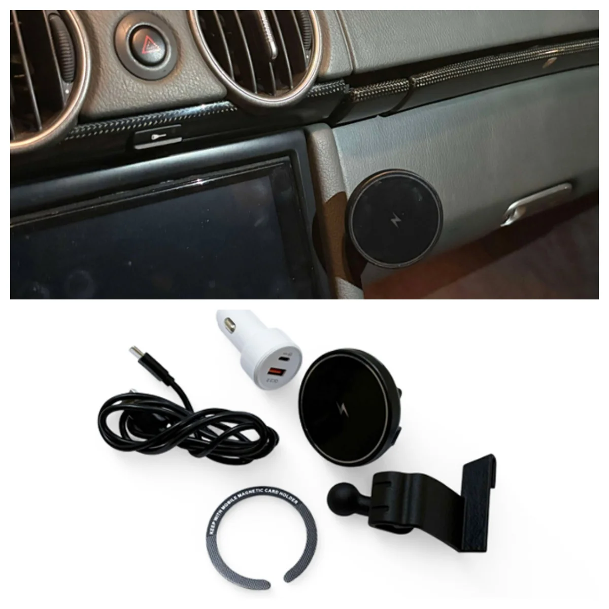 

Easy DIY Glove Box Phone Mounting Mag Safe Char-ger For Porsche 987 Cayman Boxster For Left Hand Drive Model ONLY