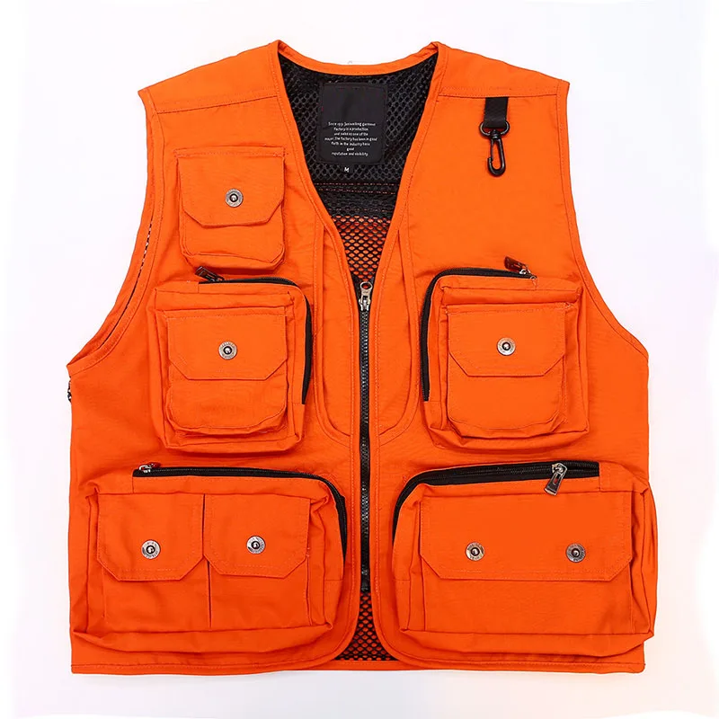 

Multi Pocket Waistcoat Photographer Director Reporter Advertisin Fishing Men's Canvas Outdoor Working Vest