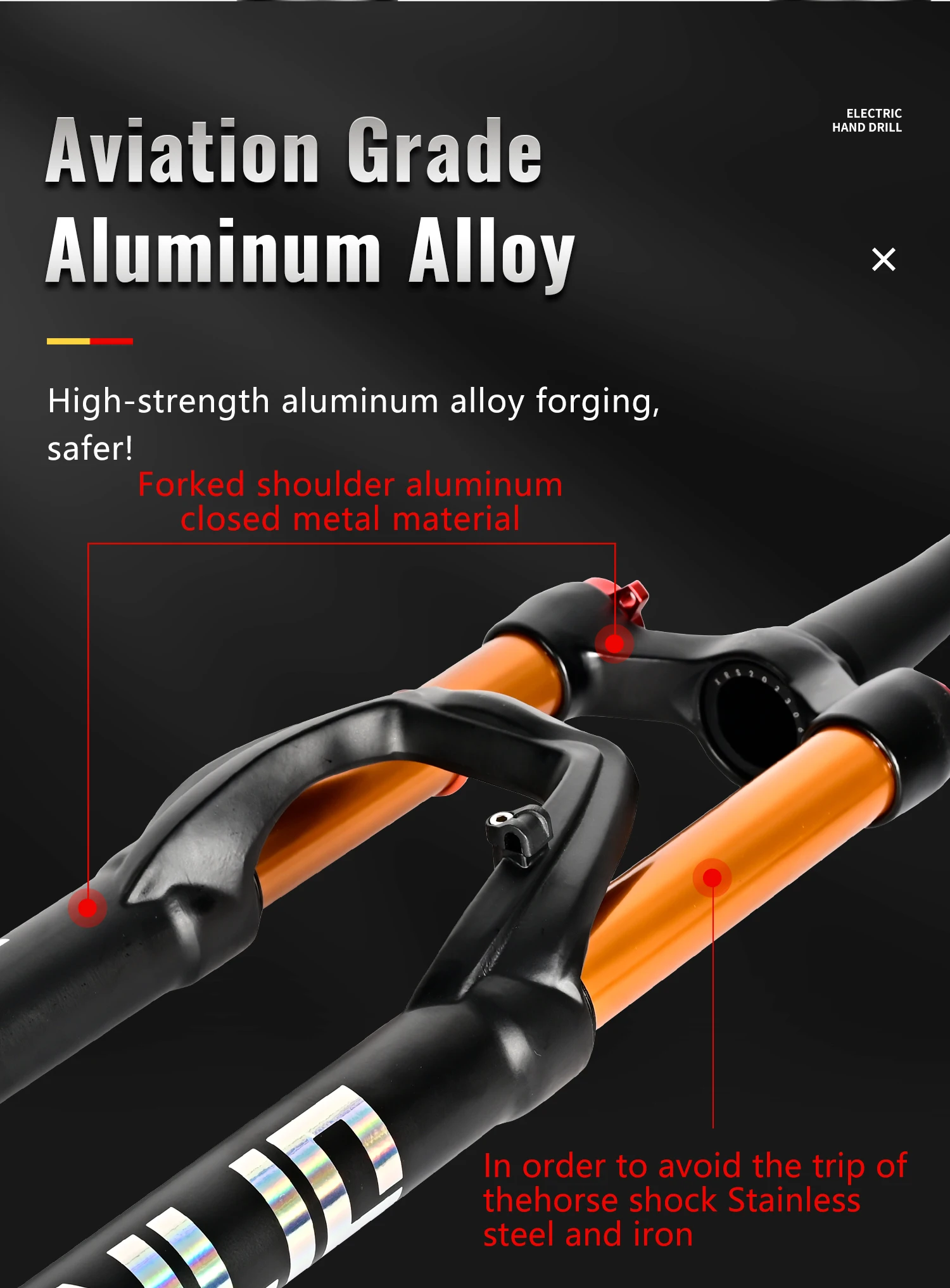 NANLIO X7 PRO MTB Luftfederungsgabel 26 27,5 29 Zoll 120 140mm Federweg mit Rückprall-Einstellung Metallbuchsen Schwarz Gold Fahrradgabel – Detail 14
