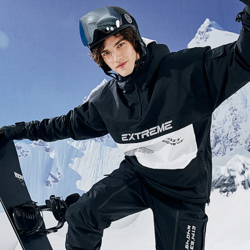 

Winter Thick Ski Suit for Men Women Snowboard Clothing Sets Black Waterproof Windproof Skiing Jacket Pants Snow Overalls Couple