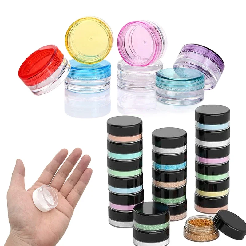 5Pcs 2g 3g 5g 10g 15g 20g Empty Mini Cosmetic Sample Jars Refillable Creams Jar Pots Portable Travel Makeup Eye Shadow Container