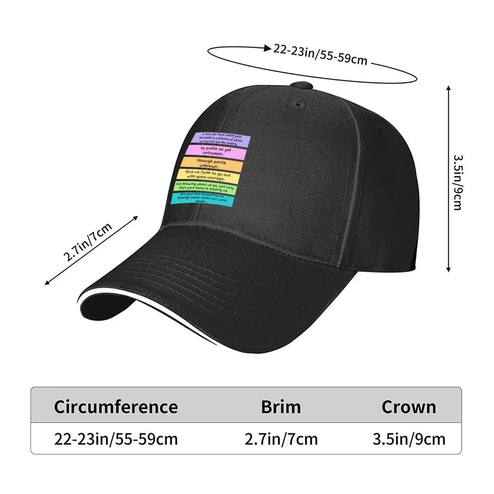 2026 Prayer of Good Courage Baseball Cap custom caps birthday Christmas Hat Rave Female Men's