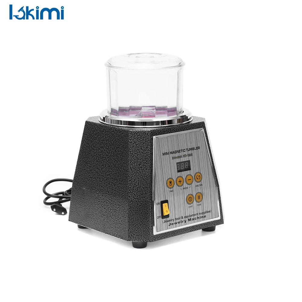 Magnetic Rotary Polisher Tumbler Machine, AC 110V/220V Jewelry Cleaner with 200g Polishing Needles LK-KT130