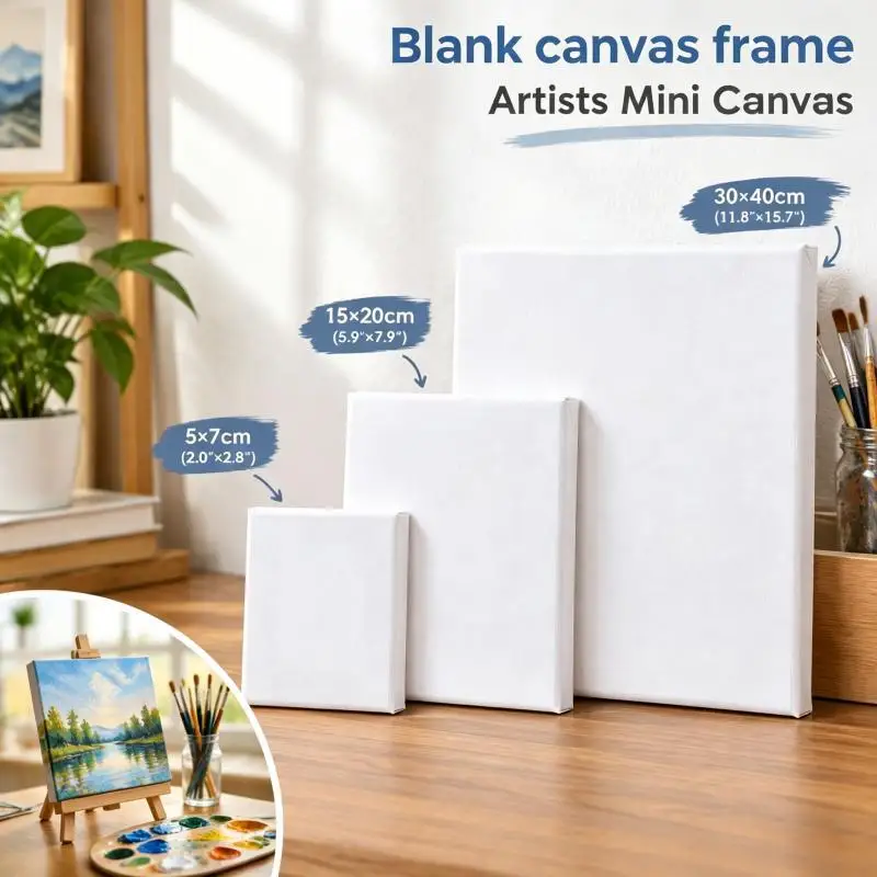 1/5Blank Canvas Board Oil Painting Frame  Stretched Canvas Art Drawing Acrylic Gouache Creation DIY Graffiti Supplies