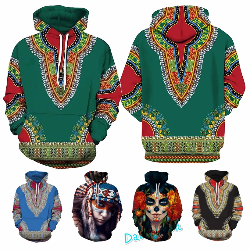 Indian Bohemian Hoodie Men Traditional African Ethnic 3D Print Hoodie Sweatshirt Women Halloween Christmas Cosplay Costume