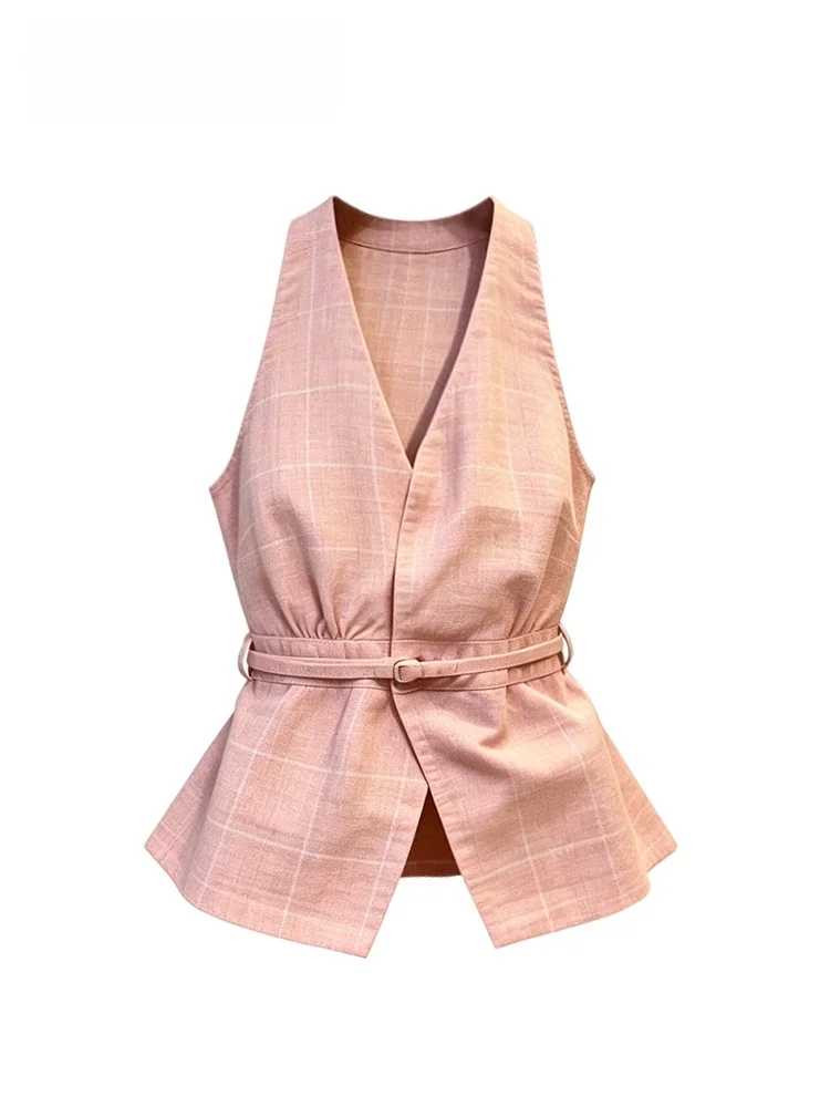 

Fashionable Sleeveless V-Neck Vest for plus Size Women Casual Style Slim Fit Short Sleeve Top Trendy Summer New Arrival