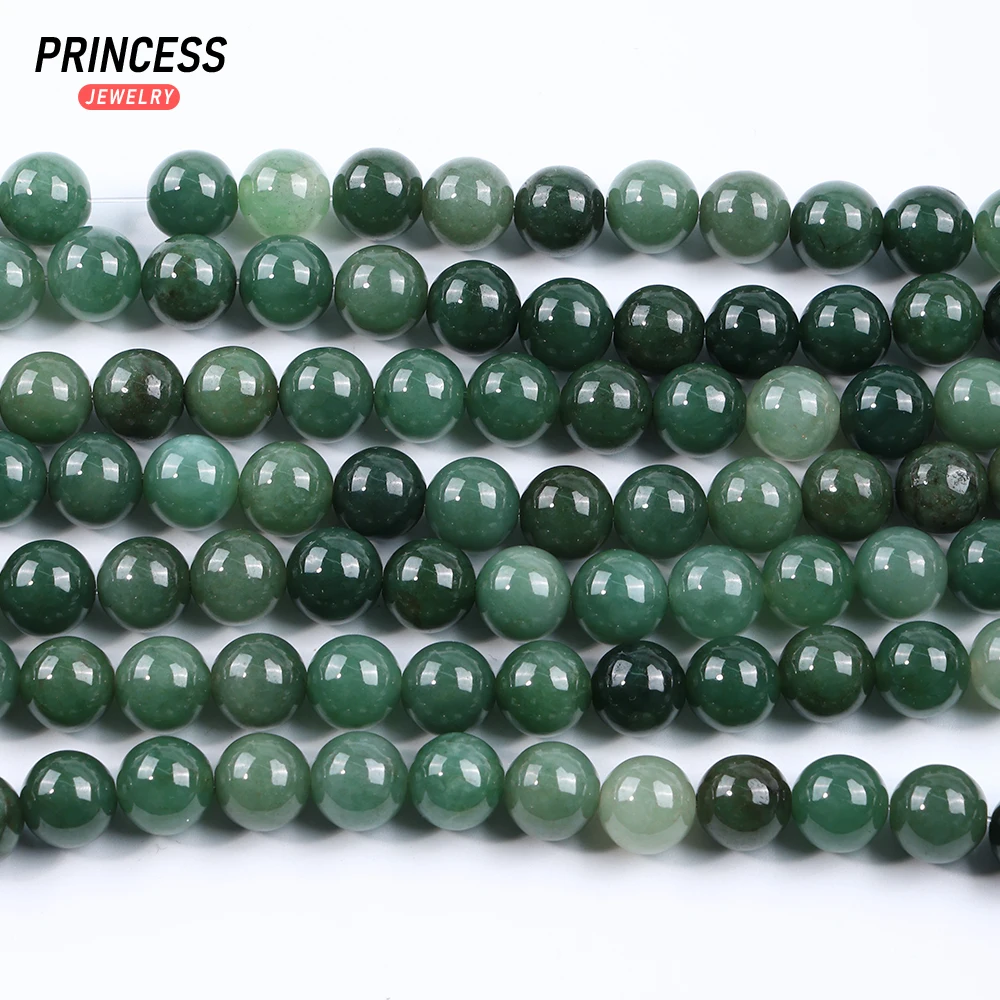 

A++ Natural Guatemalan Green Jadeite Jade 8-10mm Loose Gemstone Beads for Jewelry Making DIY Bracelet Crystal Beads