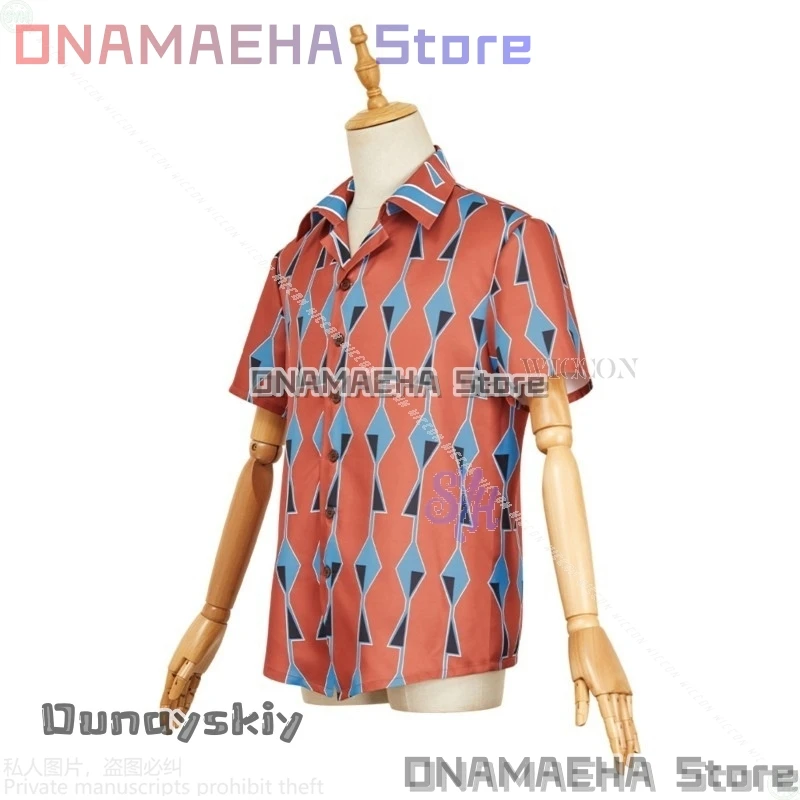 Yoichi Nagumo Cosplay SAKAMOTO DAYS Kostum Anime Kemeja Oranye Pola Geometris Vintage Wig Halloween{Uhauha Cos}Pesta Cos