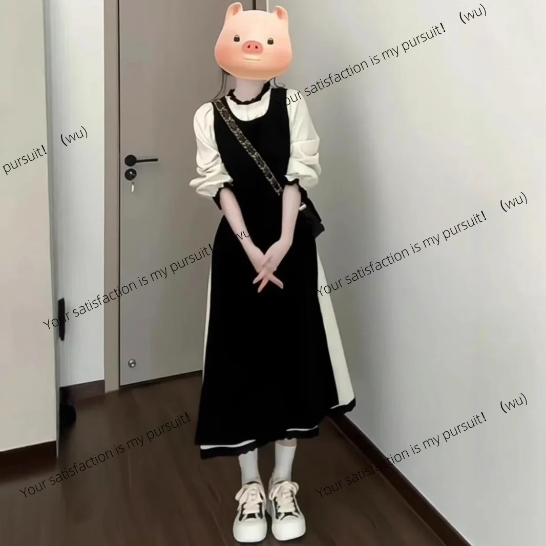 

Japanese retro atmosphere, wear a sweet two-piece suit dress for women's 2025 autumn and winter new small long dress