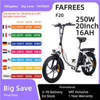 Fafrees F20 Folding Electric Bicycle 250W, 36V 16Ah Lithium Battery, 20 inch MTB Mountain Bike Outdoor Fat Ebike for Adult