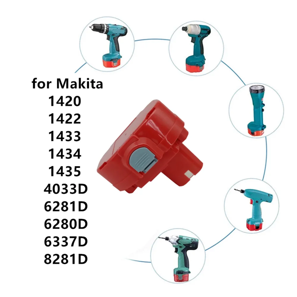 Batería recargable de níquel y cadmio para herramienta eléctrica Makita, 14,4 V, 4800mAh, PA14, 14221420192600-1628