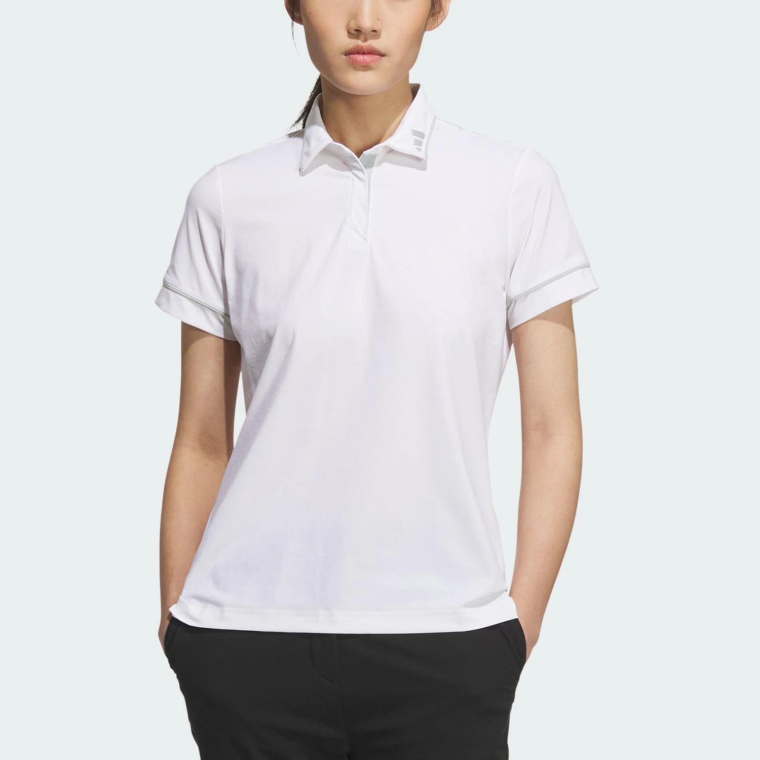 

Adidas genuine summer women's classic sports collar short sleeved polo shirt JE8315