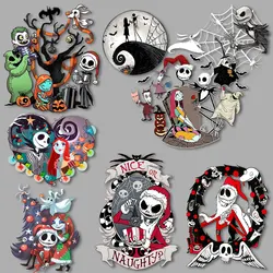 Jack and Sally The Nightmare of Christmas Iron on Decals Heat transfer Prints For Clothes Thermal Stickers on Tshirts