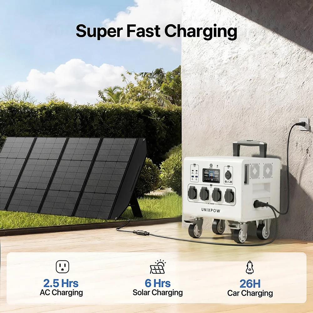 Factory Supply Portable Battery Generator 3600W Solar Power Station Pure Sine Wave MPPT Flashlight Car Charging for Camping
