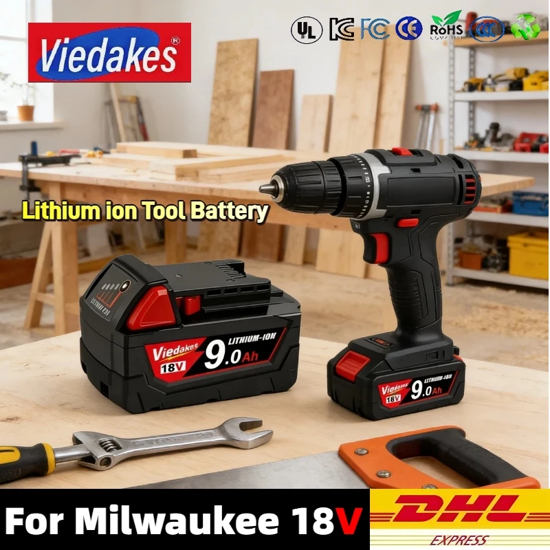 

9.0/6.0Ah For Milwaukee M18 Battery 18V Rechargeable Battery For Milwaukee XC Lithium-ion battery 48-11-1860 48-11-1850 2604-22
