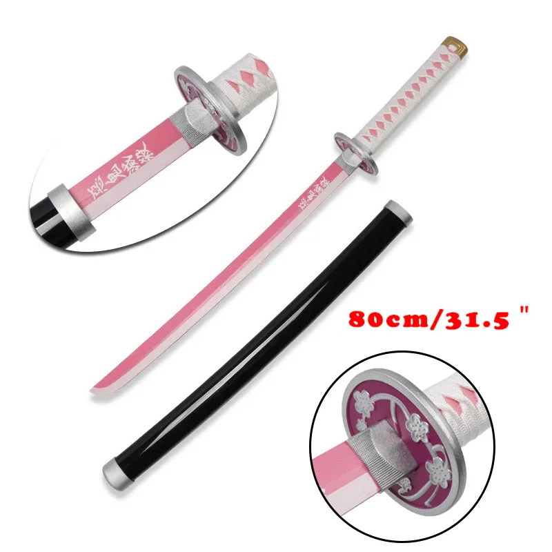 

80cm / 31.5" Anime Katana Demon Slayer Sword Kyoujurou Tsuyuri Kanao Muichirou Cosplay Weapons Props Christmas Presents