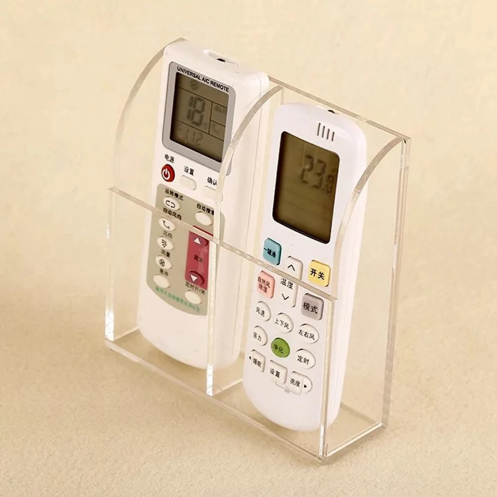 

Acrylic Remote Controller Holder Compact Organizer Storage Case 13x3.8x14cm Durable Air Conditioner Adhesive Tape Screw
