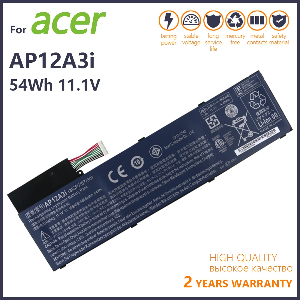 Genuine AP12A3i New Laptop Battery For ACER Aspire Timeline Ultra M3 M5 M3-581TG M3-481TG M5-481TG M5-581TGAP12A3i AP12A4i 11.1V