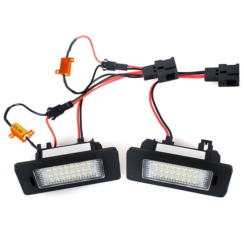 2Pcs Car LED License Plate Light with/without Decoder For SKODA Octavia 3 /For Superb B6 /For Rapid /For Yeti /For Fabia 24-SMD