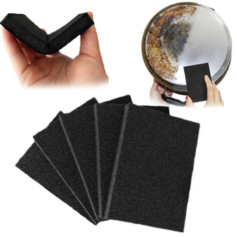 1~20PCS Black Emery Cleaning Sponge Wipe Pot Remove Rust Sponge Wipe Pot Kitchen Utensils Kitchen Wipe Home Cleaning Tools