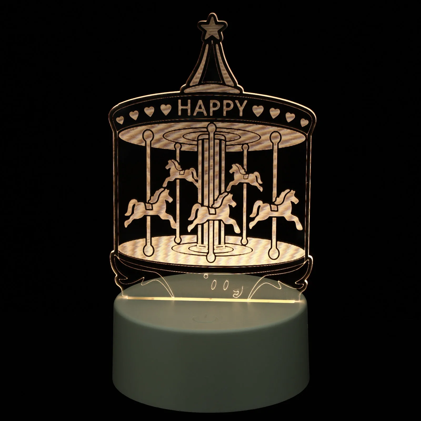 

1pc 3D Small Night Light Usb Powered Led Dual-Use Indoor Decorative Lamp For Bedroom Living Room Room Christmas