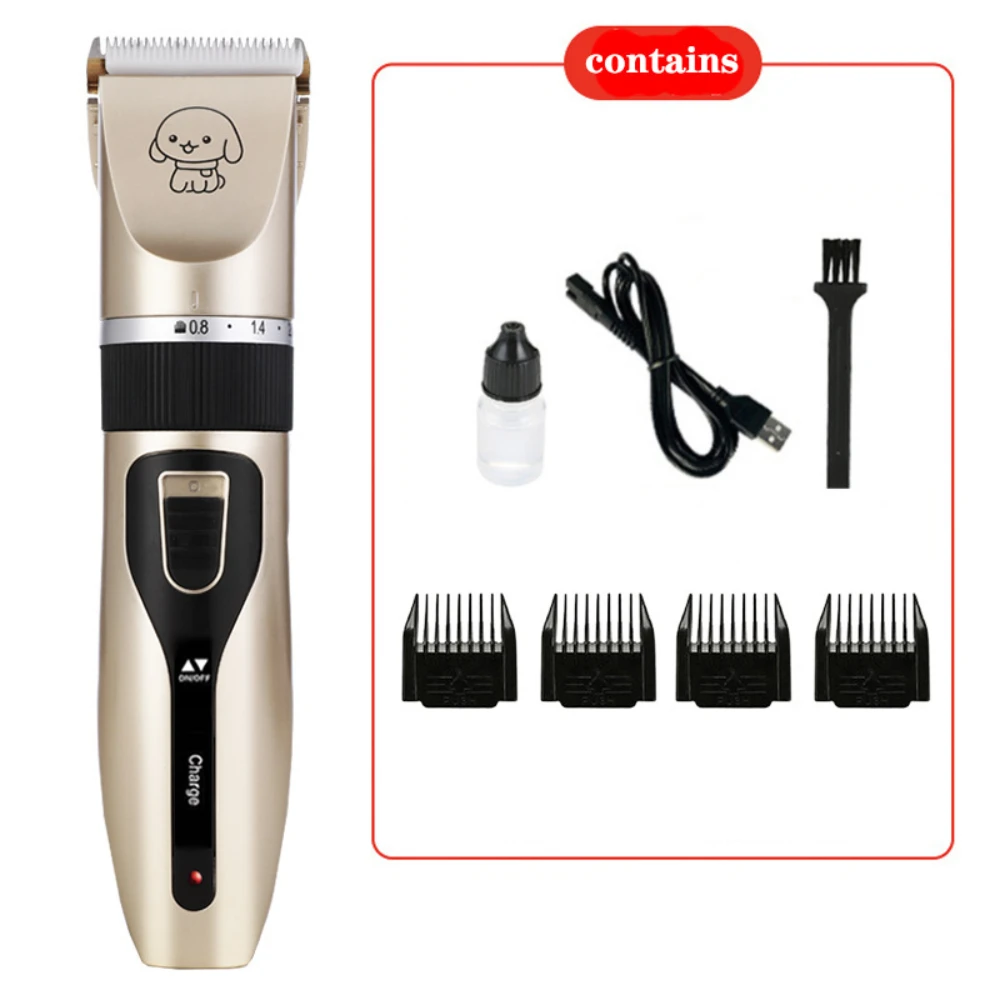 Dog Shaver Clippers Low Noise Rechargeable Cordless Electric Quiet Hair Clippers Set for Dogs Cats Pets