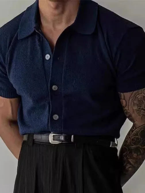 

Мужской летний кардиган из хлопка и шелка Eurosilke, трикотажный, приталенный, эластичный, молодежный, из пряжи Core Spun Yarn