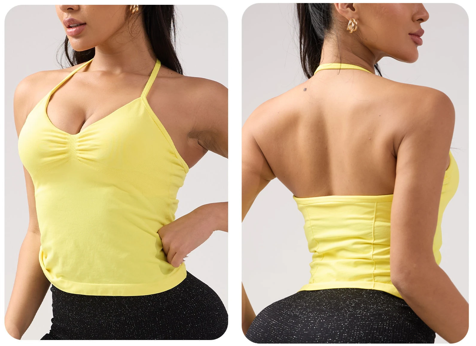 

Sports New Girls Fitness Neck Long Vest Gym Top Halter Top Bra Comfortable Breathable Yoga Vest Sportswear Cycling Top Vest