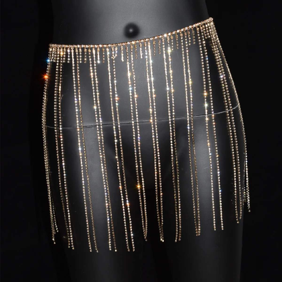 Sexy Fashion Body Chain Rhinestone Waist Dresses Accessories Bulingbuling Stage Belly Dance Accessories
