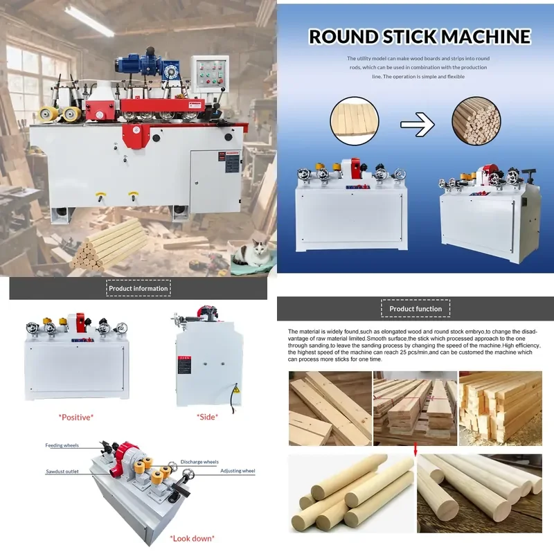 for Industrial Double-sided Wooden Bamboo Rod Threading Machine Woodworking Rod Milling Machine
