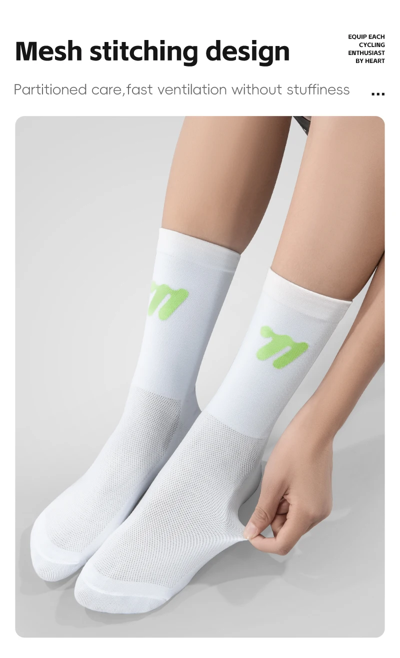 WEST BIKING Fahrradsocken Atmungsaktiv Hochelastisch Leuchtend Nacht-Fahrradsocken für Männer Frauen Outdoor-Sport-Fußbekleidung 1/2/3 Paar – Detail 9