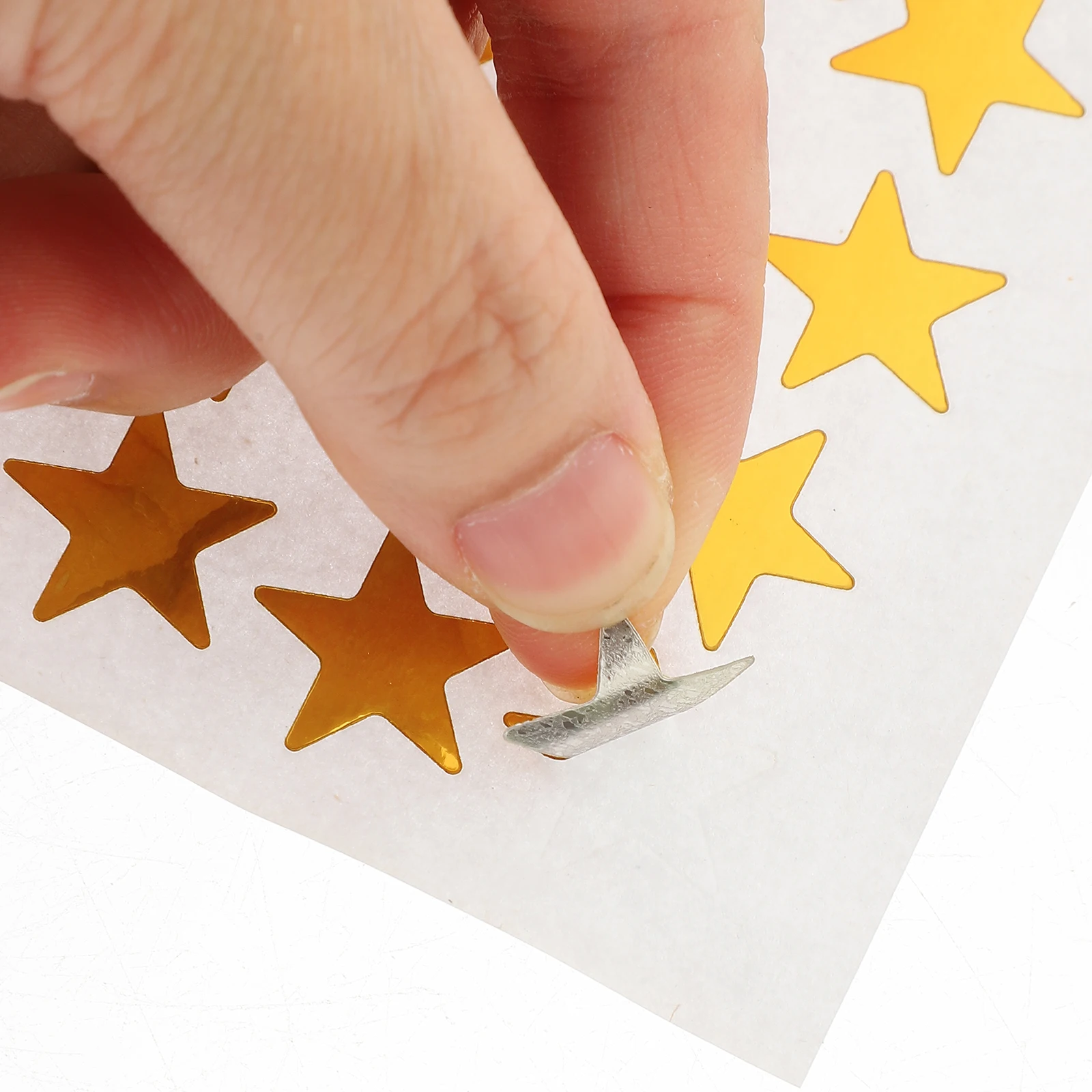 

2 Packs 20 Sheets Golden Pentagram Shaped Self Adhesive PVC Reward Stickers Office Use Folder Labels