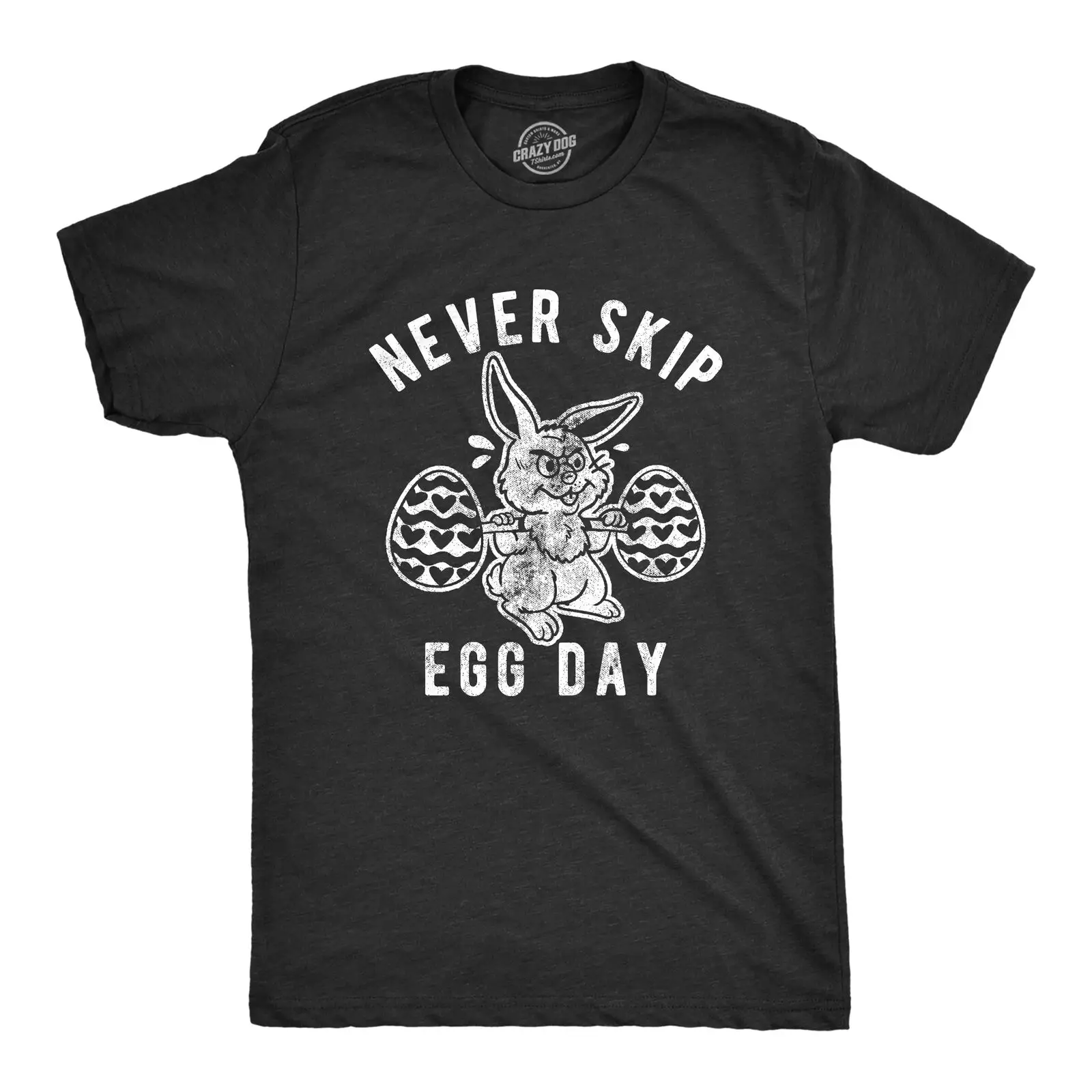 Mens Never Skip Egg Day T Shirt Funny Easter Bunny Work Out Joke Novelty Tee For