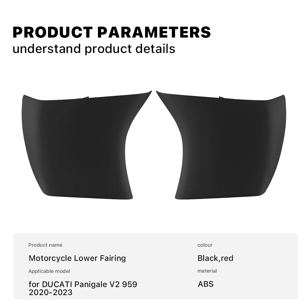 For DUCATI PANIGALE V2 V2S 959 2020-2023 Motorcycle Side Lower Wings Fairing Fixed Wing Winglets Spoiler Air Deflector Kit