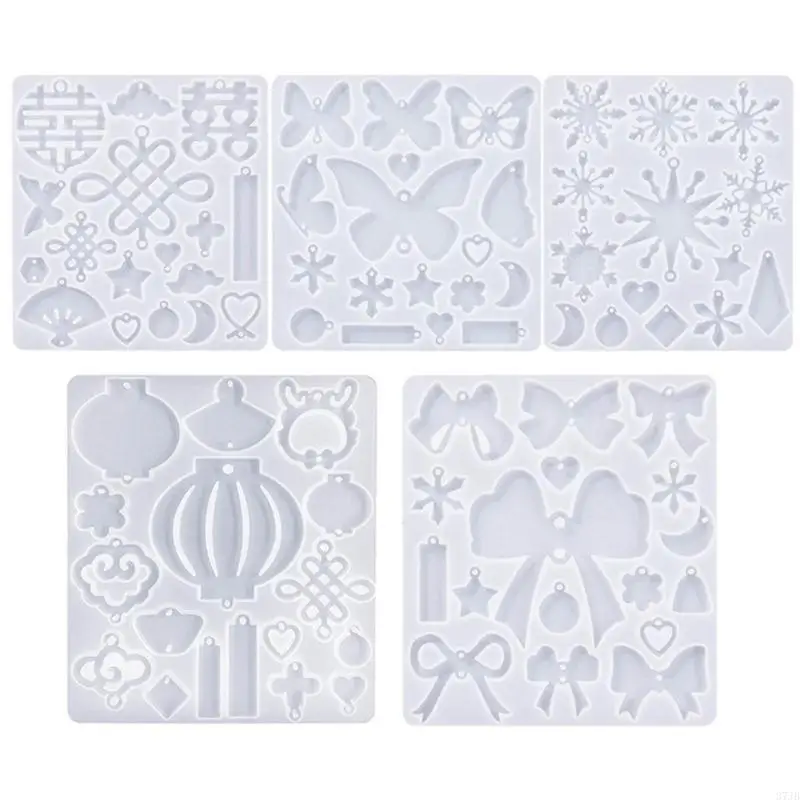 

37JB Silicone Molds Chinese Bowknot Butterfly Earrings Mold Keychain Pendant Molds