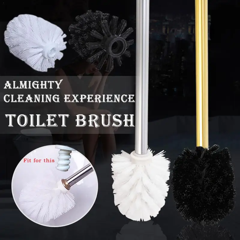 Universal Toilet Brush Replacement Head Bowl Brush Bathroom WC Cleaning Utensils Accessories Storage With Sturdy Stiff Bristles