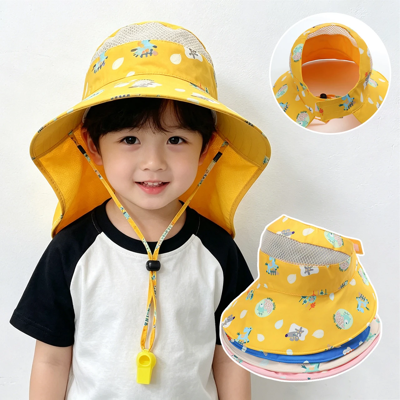 

Summer Baby Sun Hats Lightweight Open-Top Duckbill Cap Large Brim Mesh Quick-Dry Duck Tongue Hats 1-4Year Kids Girls Visors