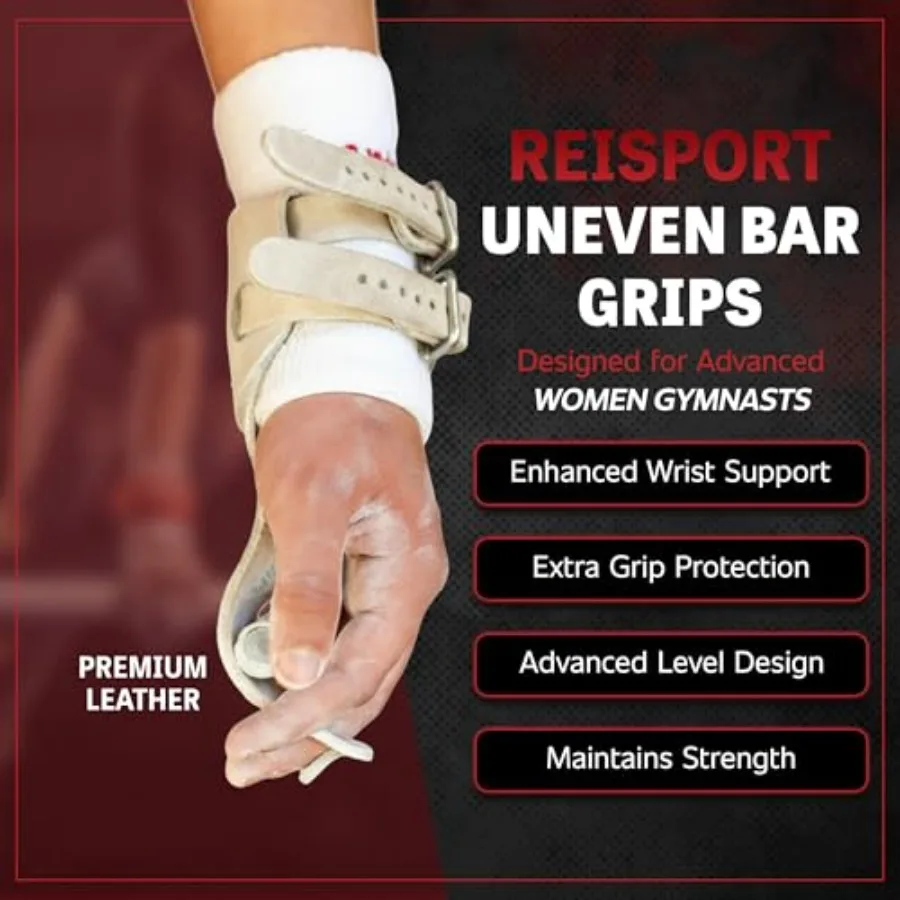 Men's Gymnastics Rings Grips Durable Leather Black Enhanced Grip Wrist Support for Advanced Gymnasts