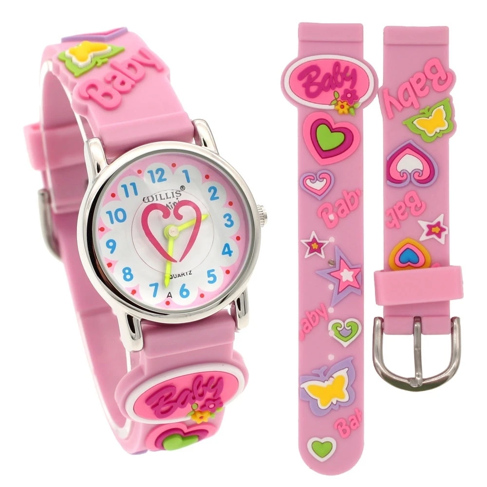 ساعة كوارتز للأطفال كارتونية ثلاثية الأبعاد ساعة يد للأطفال للطلاب والبنات والأولاد