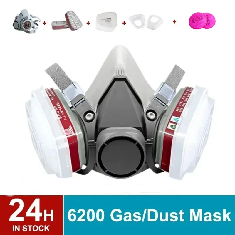 6200 Respirator Gas Mask Set Vehicle Painting Spray Cartridge Box 6001 Orgainc Acid Vapors 5N11 Filters Dust-proof Mining ﻿