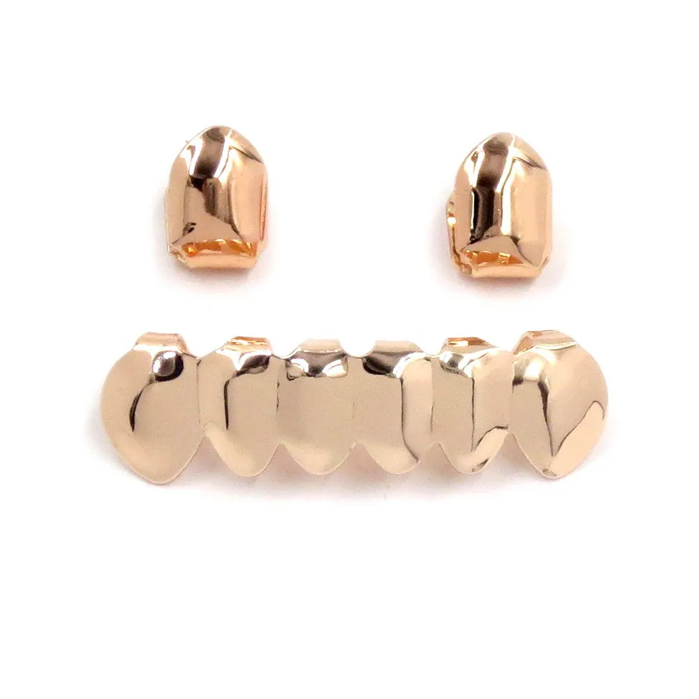 Gold Plated HipHop Tooth Grillz Cap Top Bottom Dental Grill Teeth Caps Halloween Cosplay