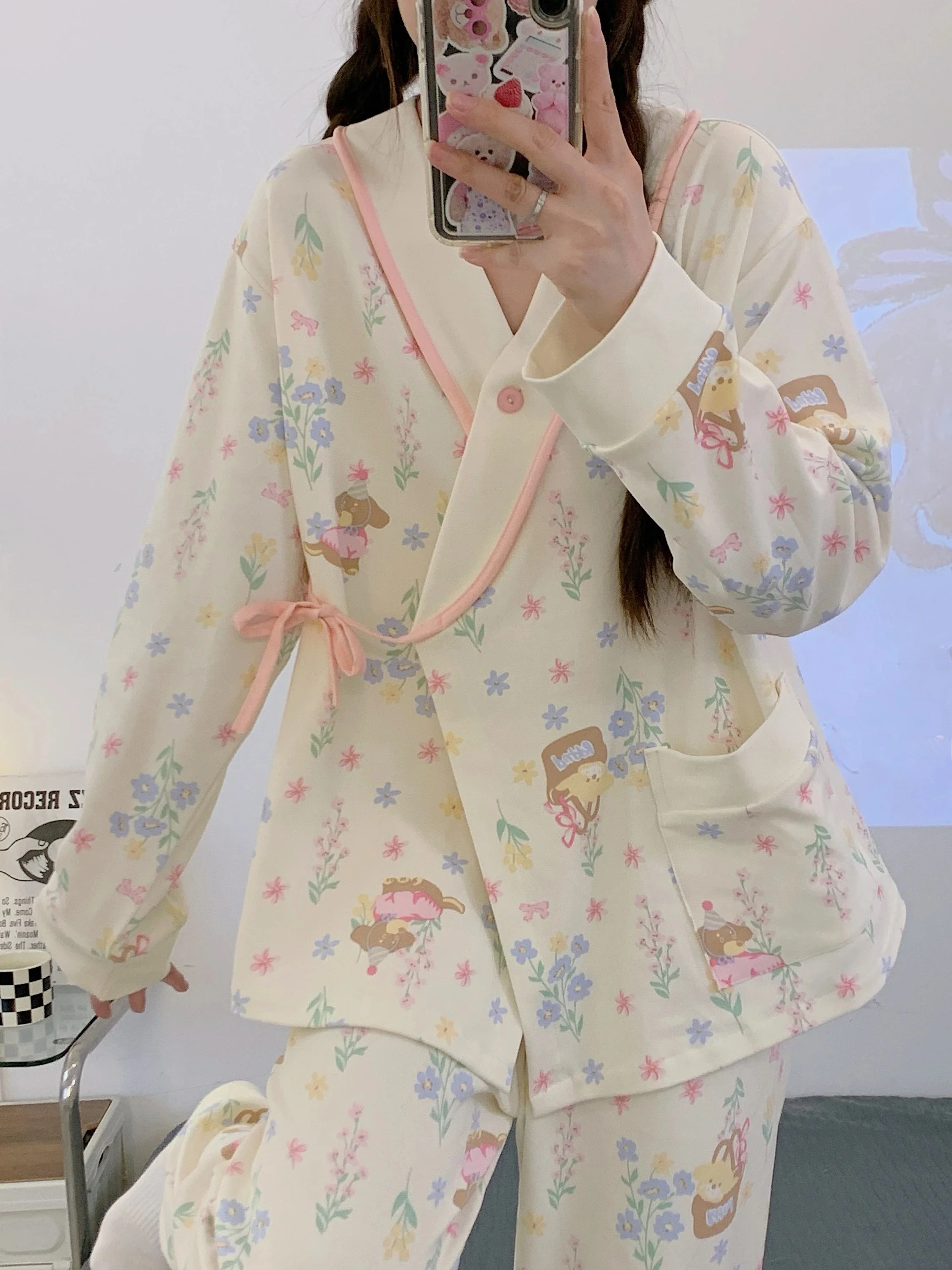 pure-cotton-maternity-nightgown-nursing-sleepwear-sweat-absorbent-home-clothes-for-pregnant-women-autumn-spring-seasonal-use