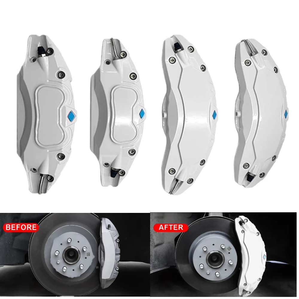 

4Pcs/set Front Rear Wheel Car Brake Caliper Covers for Tesla Model Y 2021-2023 Aluminum Alloy Wheel Hub Cover White
