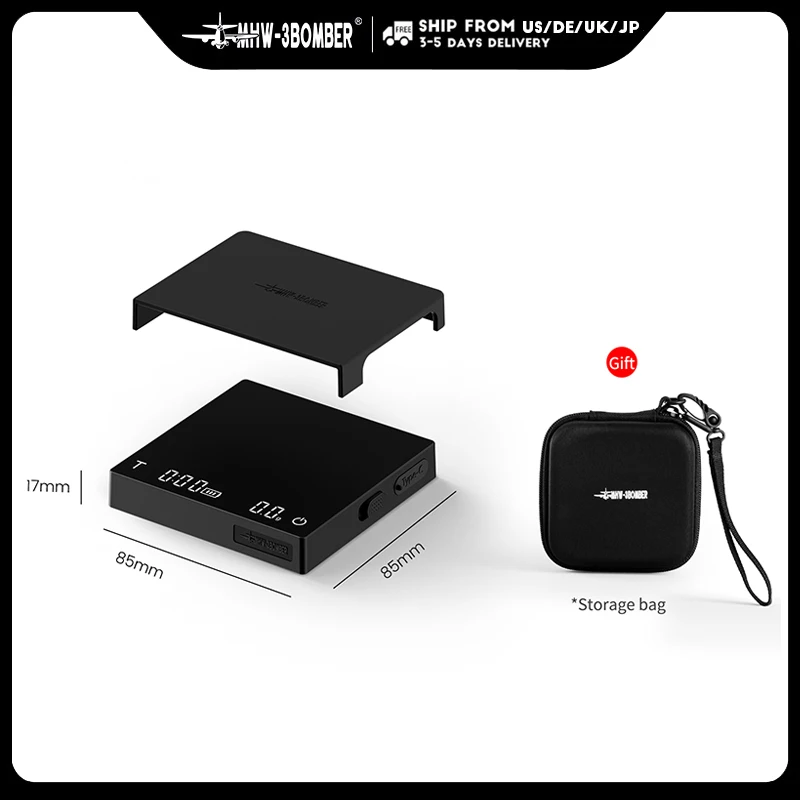 

MHW-3BOMBER Кубические кофейные весы 3,0 Микро Кофейные весы Цифровые кухонные весы Компактные легкие весы для эспрессо для бариста