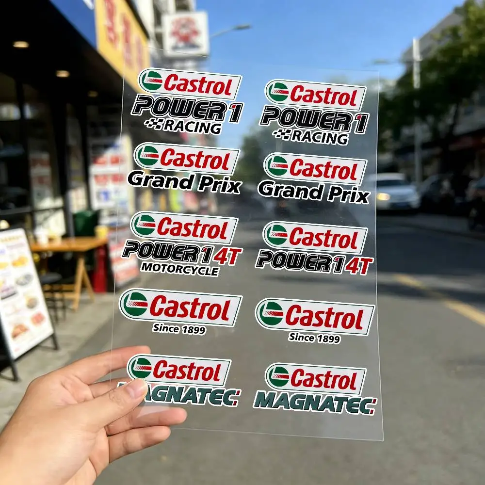 FOR CASTROL Universal Waterproof Reflective Decorative Decals Scratch Hide For Car Motorcycle Helmet Water Cup Fridge