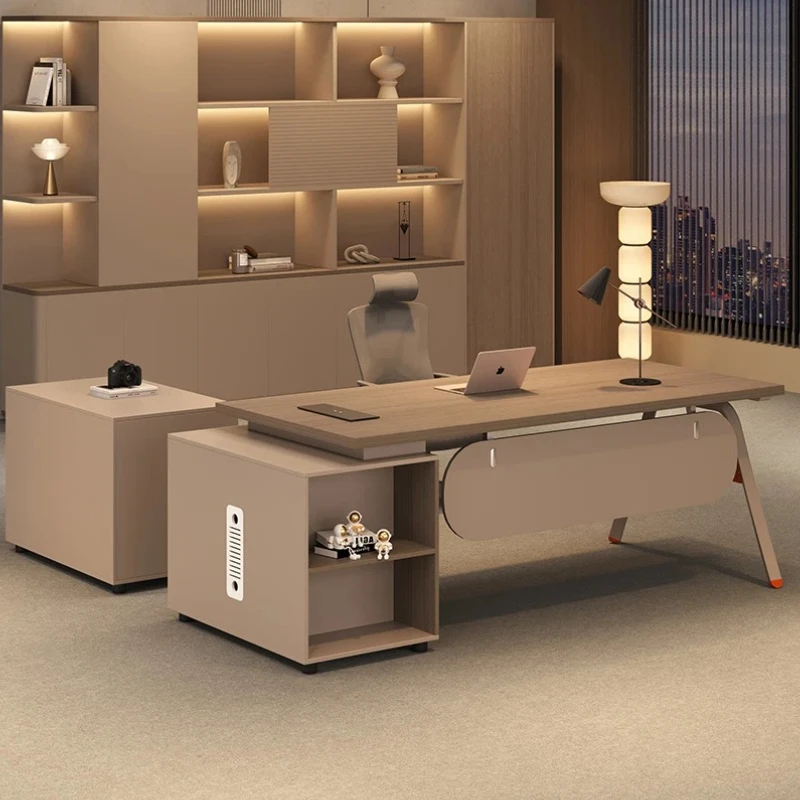 Brown Manager Executive Office Desk Storage Strong Computer Standing Office Desks Modern Luxury Mesa Escrivaninha Furniture